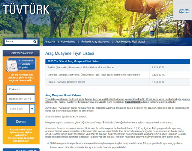 Yeni Fiyat Listesi ve Güncel Ücretler